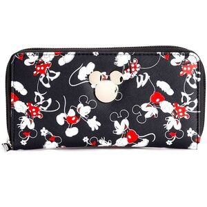 DISNEY Mickey & Minnie Mouse Zip Around Wallet NWT
